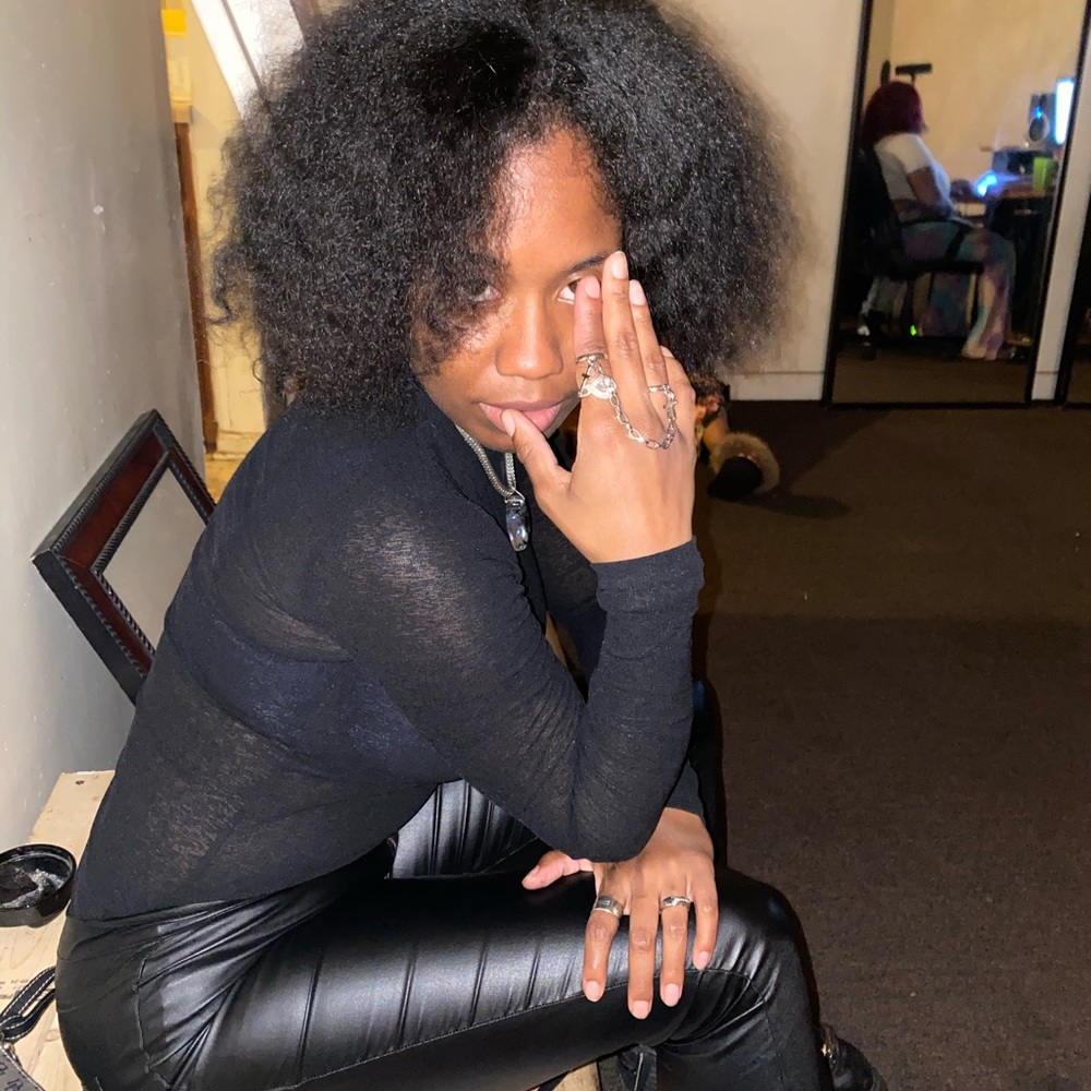 Black Leather touch Pants